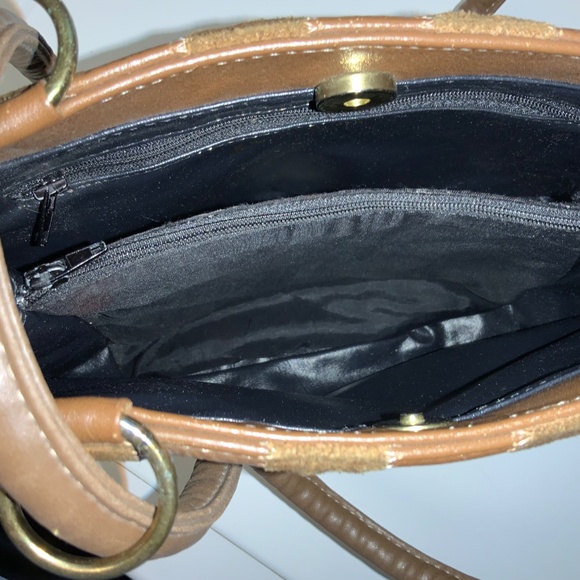 Vintage Judi Simon USA Leather & Suede Patchwork Handbag - Picture 7 of 16